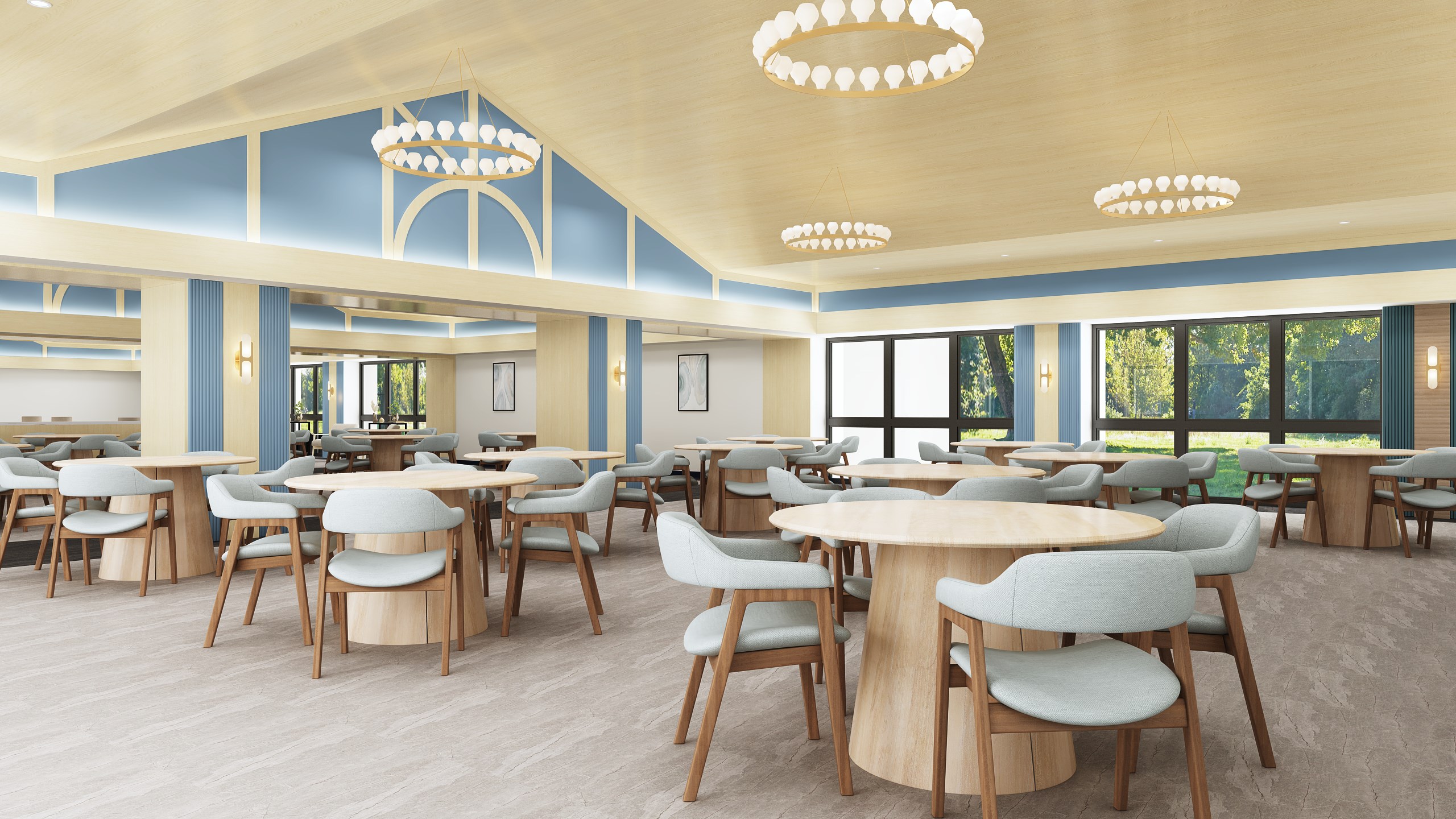The dining room with restaurant-style service