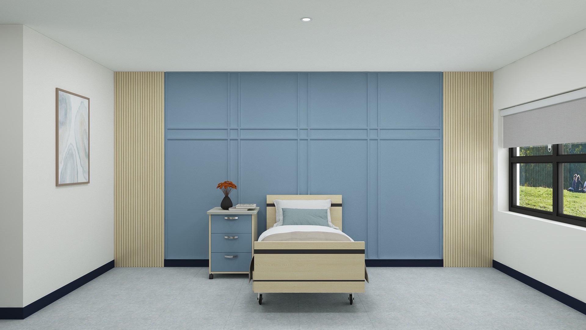 A secured memory care suite designed for calm and safety